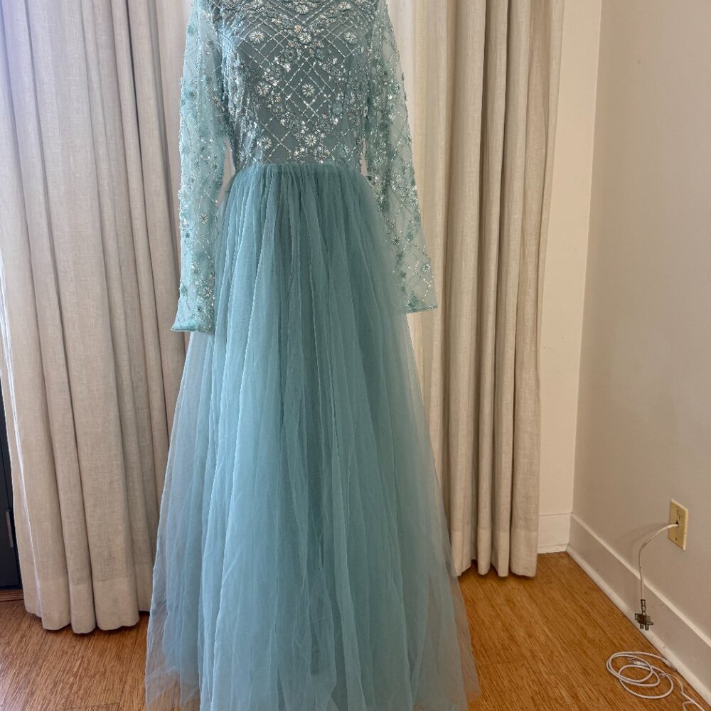 NEW Faeriesty Long-Sleeve Seafoam Princess Ball Gown, Size Large - Picture 10 of 12